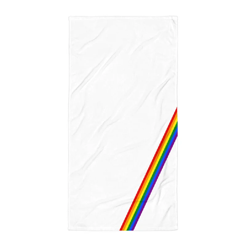 Gay Pride Diagonal Rainbow Flag LGBTQ+ Beach Towel