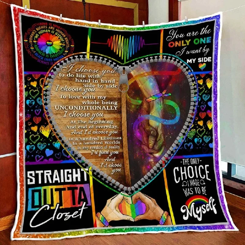 Pride Blanket, I Choose You To Do Life. Gay Lesbian Pride Lgbt Quilt Blanket, Pride Month Gifts Pride Blanket, I Choose You To Do Life. Gay Lesbian Pride Lgbt Quilt Blanket, Pride Month Gifts