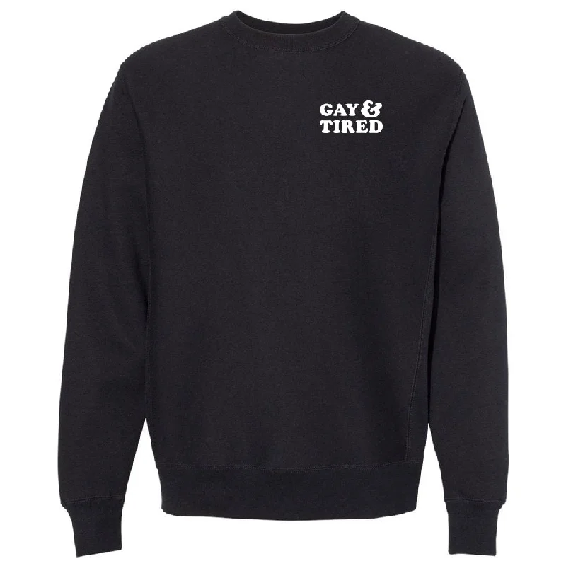 Best graphic tees for pride month celebrations--Gay & Tired Sweatshirt