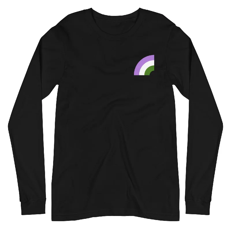 Lightweight graphic tees for summer pride events--Genderqueer Pride Arched Flag Unisex Fit Long Sleeve T-Shirt Lightweight graphic tees for summer pride events--Genderqueer Pride Arched Flag Unisex Fit Long Sleeve T-Shirt