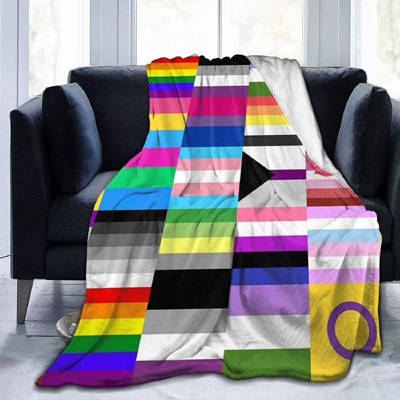 Lesbian Gay Lgbt Pride Flannel Sherpa Throw Soft Plush Flannel Blanket Throws For Bed, Couch, Sofa Lesbian Gay Lgbt Pride Flannel Sherpa Throw Soft Plush Flannel Blanket Throws For Bed, Couch, Sofa