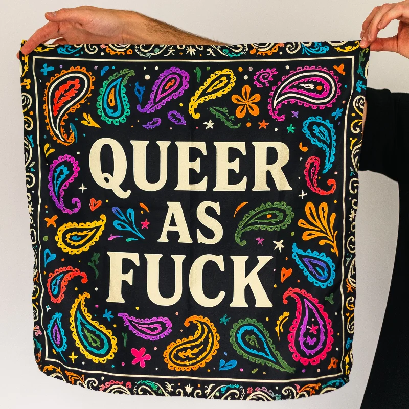 Queer As Fuck Paisley Bandana