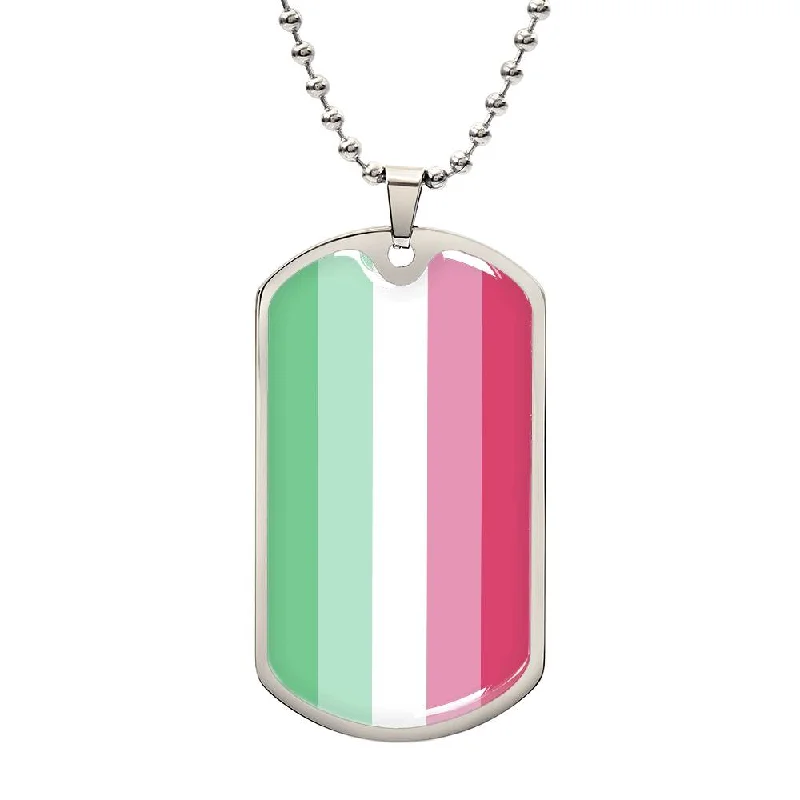 Abrosexual Pride Military Dog Tag Necklace