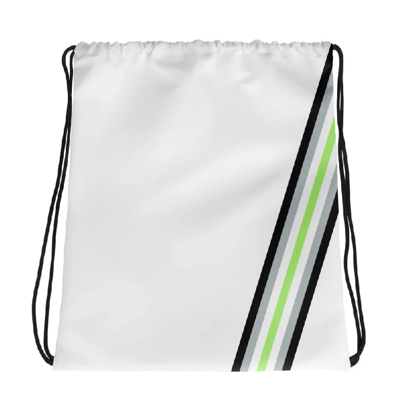 Agender Diagonal Flag Colors LGBTQ+ Drawstring Bag
