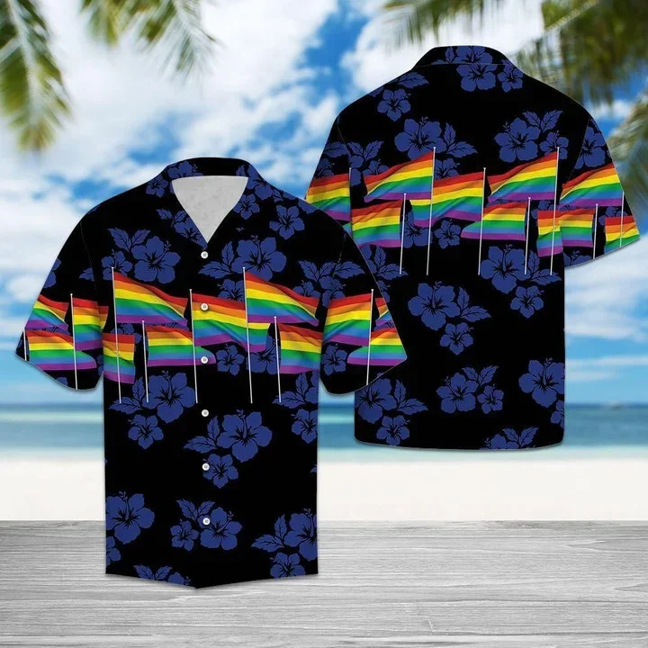 Comfortable graphic tees for daily LGBTQ+ pride wear--Beach Shirt Lgbt Pride Flag Aloha Hawaiian Shirt Colorful Summer Beach Casual Shirt For Gaymer Comfortable graphic tees for daily LGBTQ+ pride wear--Beach Shirt Lgbt Pride Flag Aloha Hawaiian Shirt Colorful Summer Beach Casual Shirt For Gaymer