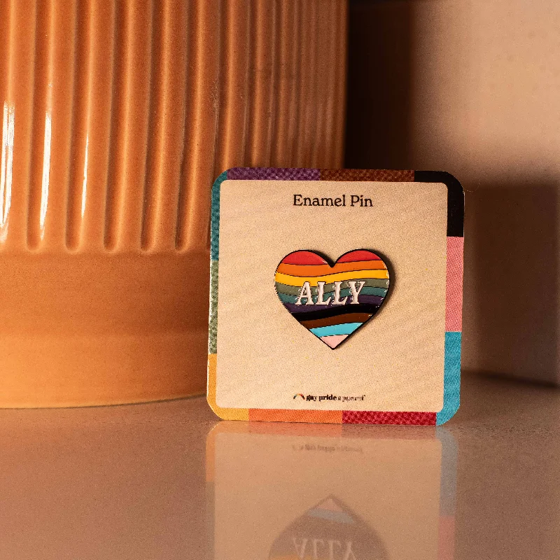 Rainbow Ally Heart Enamel Pin