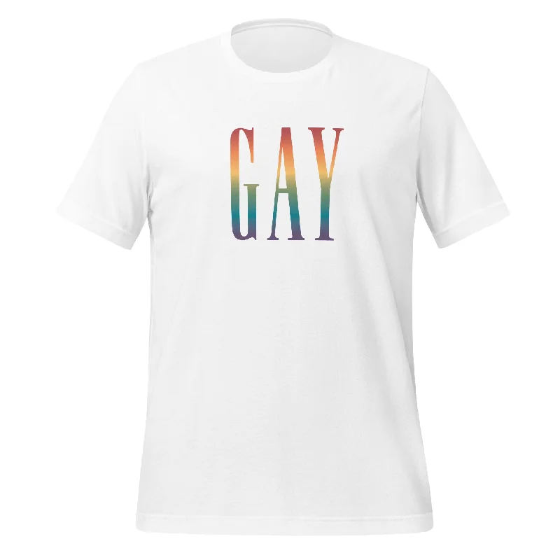 Graphic pride t-shirts with rainbow peace and love designs--Rainbow Gay Gap Unisex T-Shirt Graphic pride t-shirts with rainbow peace and love designs--Rainbow Gay Gap Unisex T-Shirt