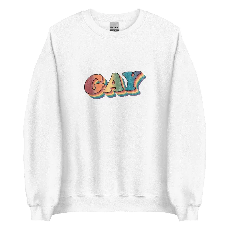 Hoodies with equality symbols and rainbow hearts--Retro Gay Unisex Sweatshirt