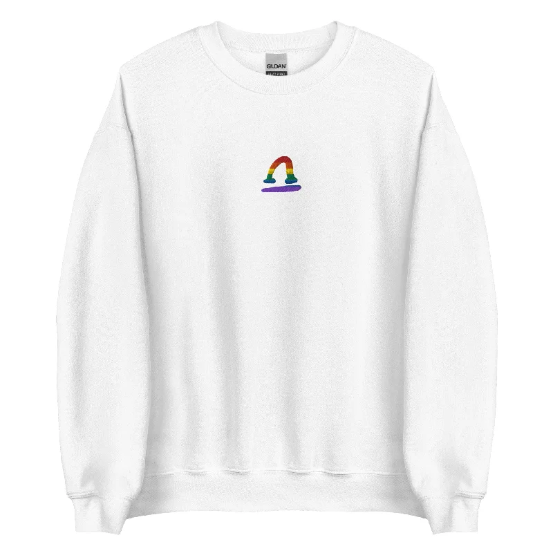 Hoodies with rainbow stripes and equality logos--Libra Rainbow Embroidered Unisex Sweatshirt Hoodies with rainbow stripes and equality logos--Libra Rainbow Embroidered Unisex Sweatshirt