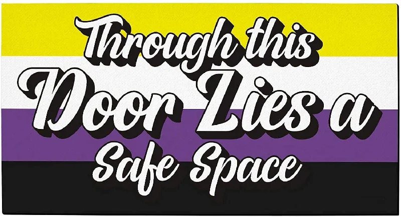 Nonbinary Pride Mat Genderqueer Door Mat Through This Door Lies A Safe Space Nonbinary Gifts Doormat Nonbinary Nonbinary Pride Mat Genderqueer Door Mat Through This Door Lies A Safe Space Nonbinary Gifts Doormat Nonbinary