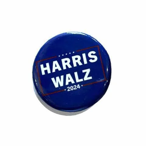 Harris Walz 2024 Button supporting Indivisible