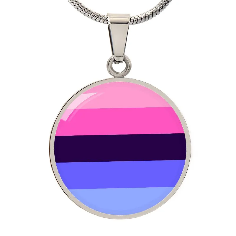 Omnisexual Pride Circle Pendant Necklace