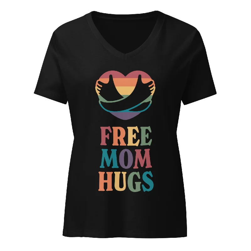 Free Mom Hugs Women’s Relaxed V-Neck T-Shirt