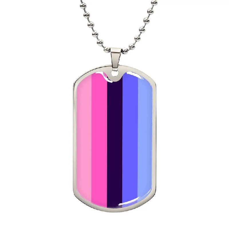 Omnisexual Pride Military Dog Tag Necklace