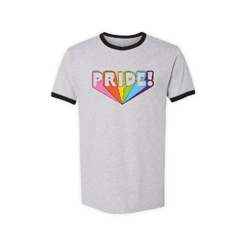 Graphic pride tees with customizable slogans and colors--Pride Ringer T-Shirt