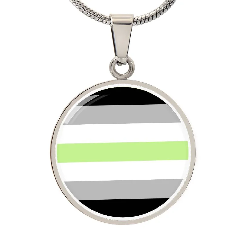 Agender Pride Circle Pendant Necklace