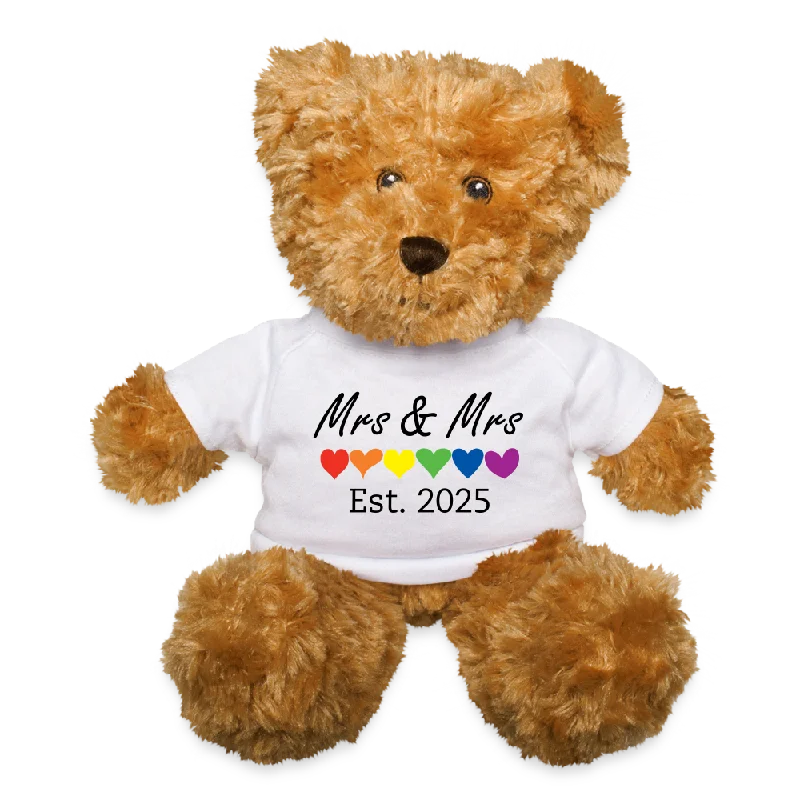 Mrs and Mrs Est 2025 Plush Teddy Bear Stuffed Animal