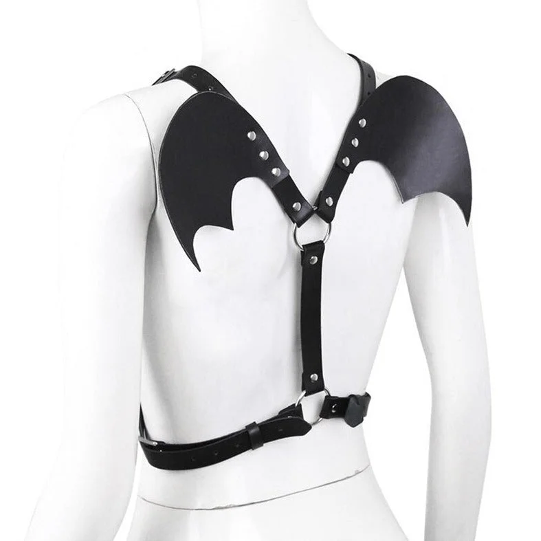Men's Cheeky Little Devil Wing Leather Harness