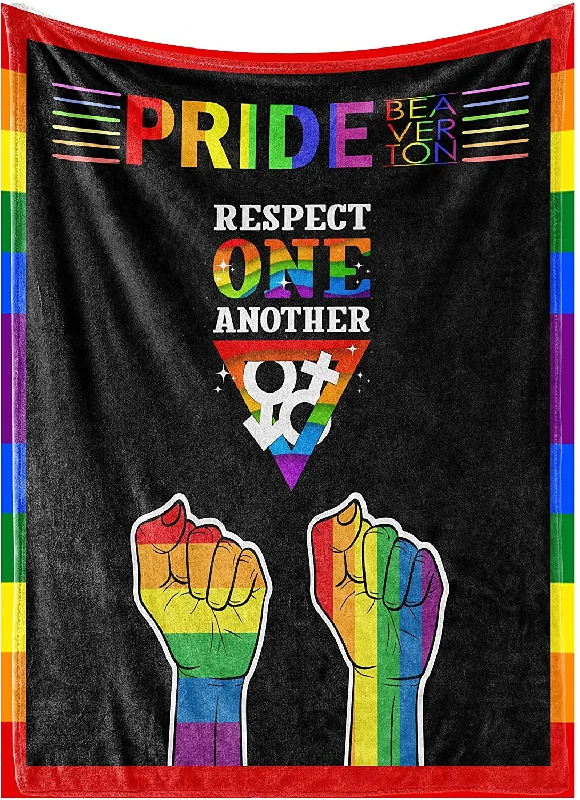 Lgbt Blanket For Lesbian, Gaymer, Respect One Another Rainbow Color Blanket For Lgbt, Pride Gifts Lgbt Blanket For Lesbian, Gaymer, Respect One Another Rainbow Color Blanket For Lgbt, Pride Gifts