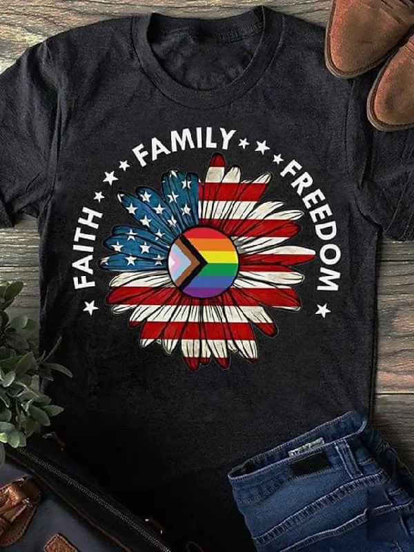Lgbt Pride T Shirt Text Usa Sunflower, Trans Pride Shirt, Transgender Clothing