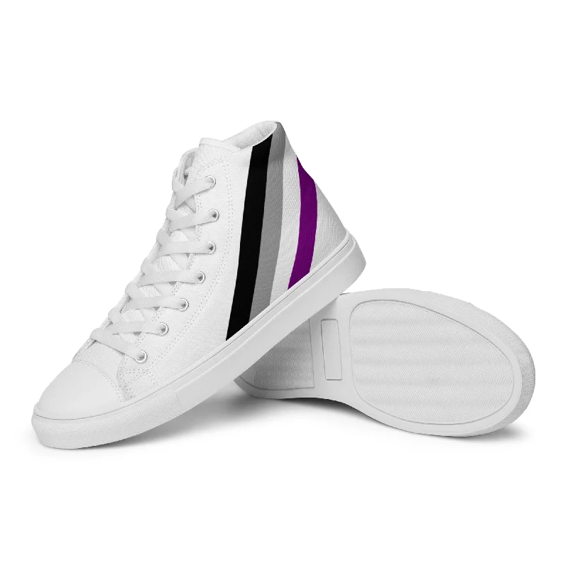 Asexual Diagonal Flag Colors LGBTQ+ Women's High Top Canvas Shoes