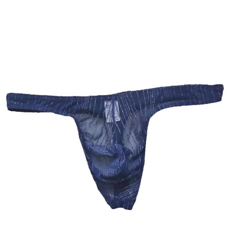Men’s Glitter Mesh Sheer T-Back Thong