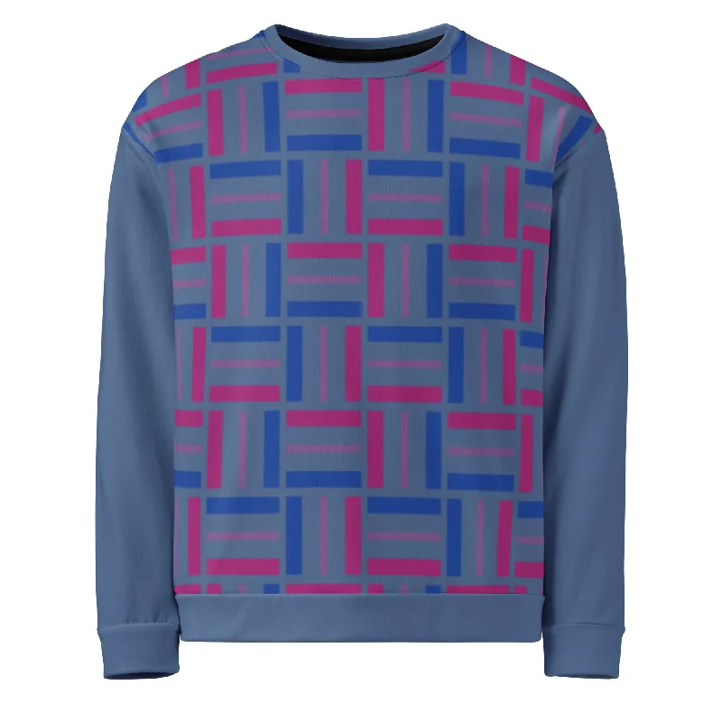 Hoodies with pronoun patches and rainbow colors--Bisexual Pride Flag Sweater