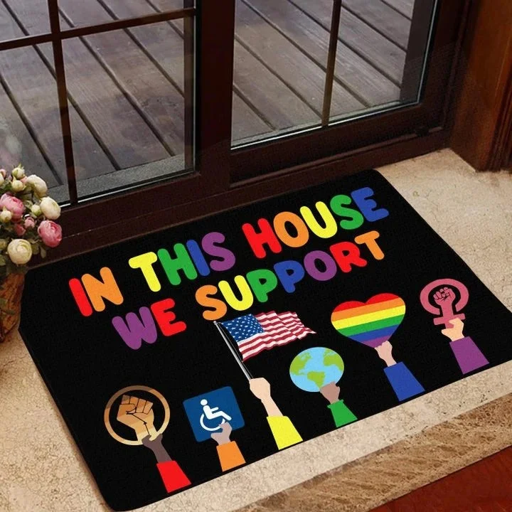 Support Lgbt Doormat, Welcome Lgbt Doormat, Pride Mat For Ally Support, Gift To Lesbian, Gay Gifts Support Lgbt Doormat, Welcome Lgbt Doormat, Pride Mat For Ally Support, Gift To Lesbian, Gay Gifts