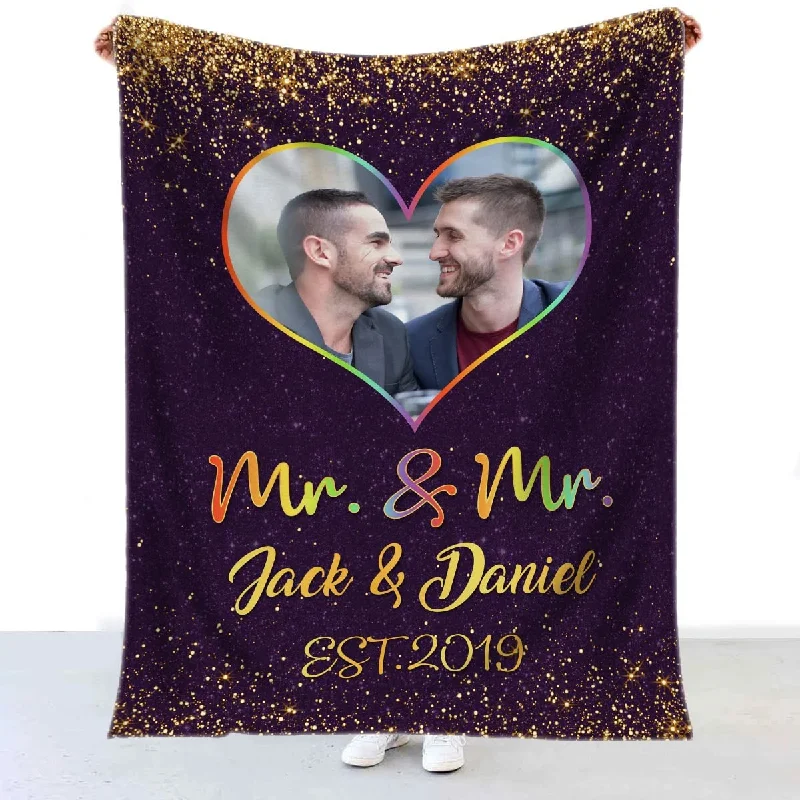 Personalized Blanket For Couple Gay Man, Couple Lesbian Gift, Fleece Blanket For Lgbtq Personalized Blanket For Couple Gay Man, Couple Lesbian Gift, Fleece Blanket For Lgbtq