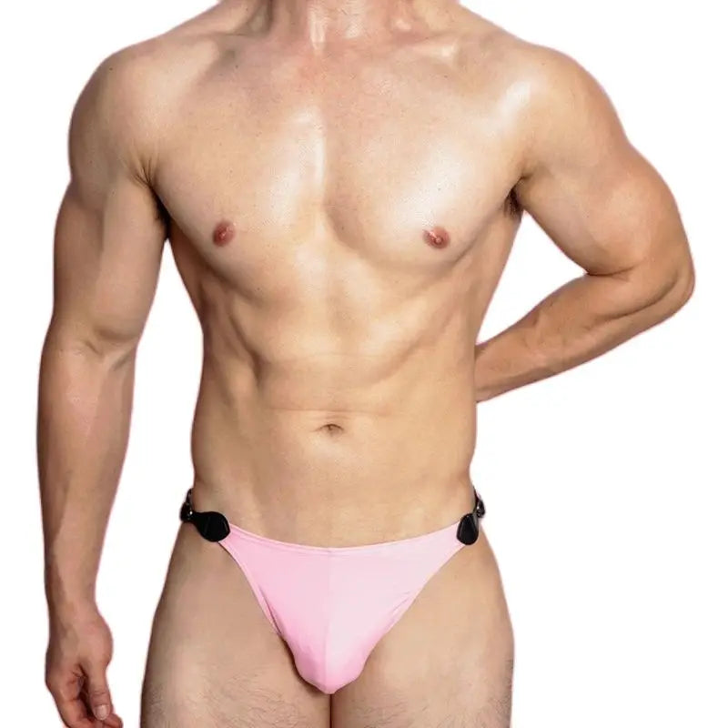 VividFlash Leather Buckle Bikini Briefs