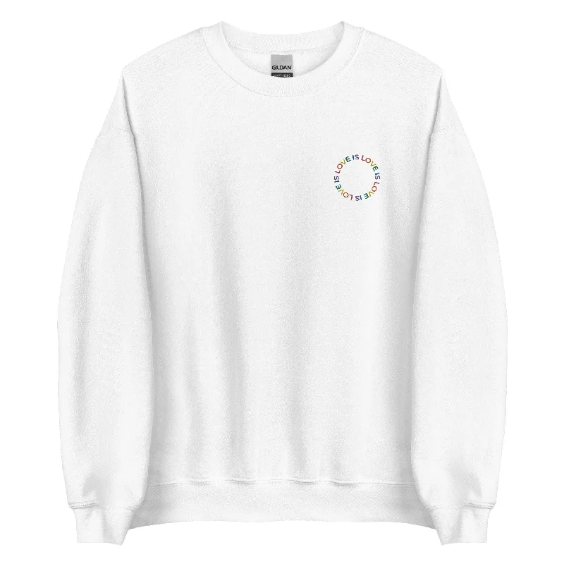Lightweight hoodies for summer pride parades--Love is Love Embroidered Unisex Sweatshirt Lightweight hoodies for summer pride parades--Love is Love Embroidered Unisex Sweatshirt