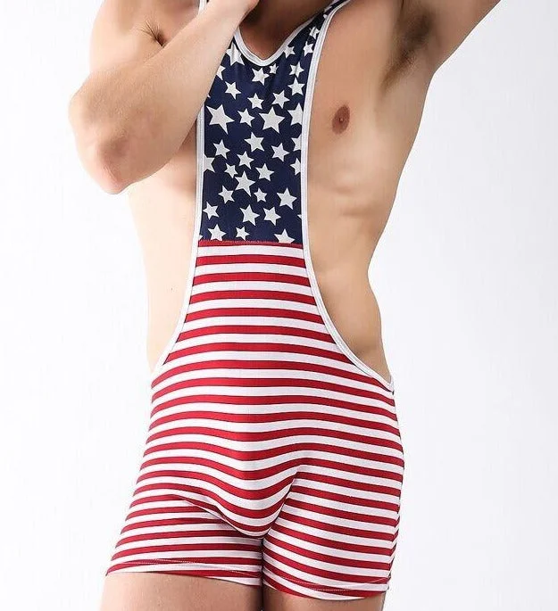 Patriotic American Flag Men's USA Singlet