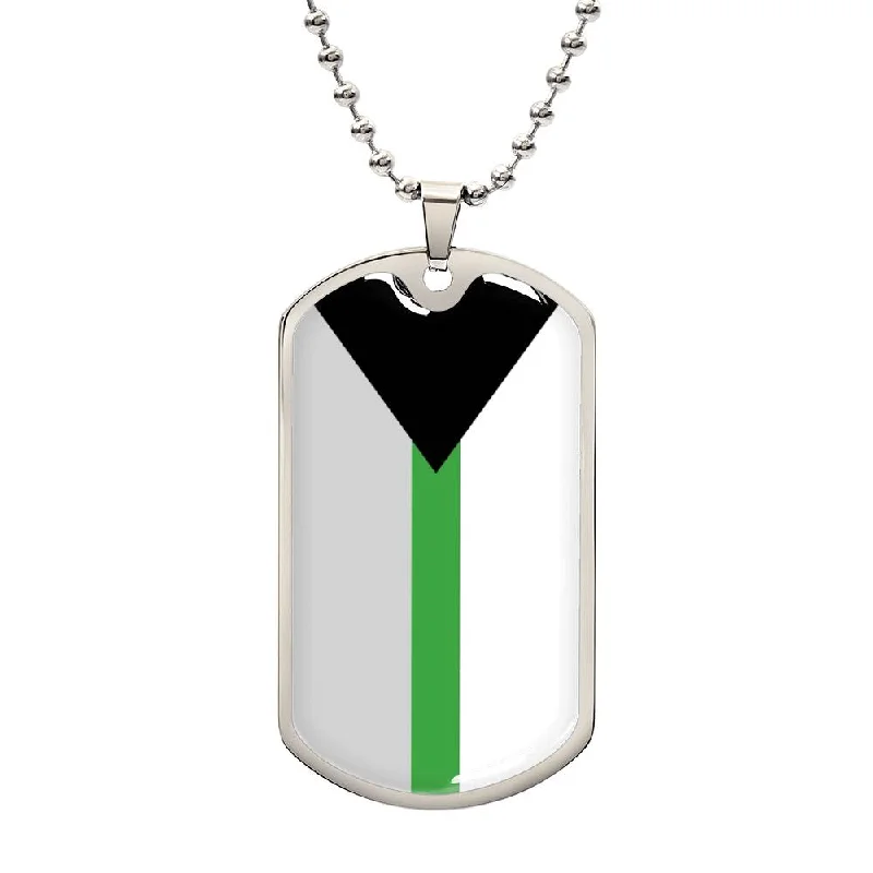 Demiromantic Pride Military Dog Tag Necklace