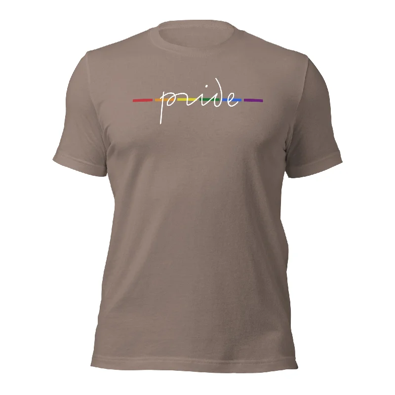 Lightweight graphic tees for summer pride events--Cursive Letters Gay Pride T-Shirt