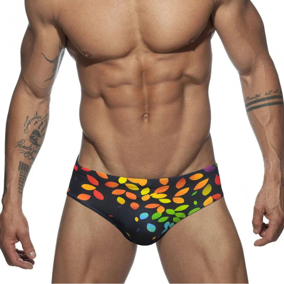 Men’s Rainbow Leafs Swim Briefs