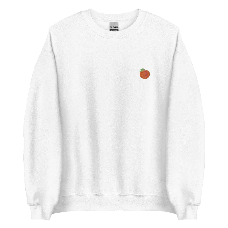 Hoodies with subtle rainbow accents for daily wear--Peach Emoji Embroidered Unisex Sweatshirt Hoodies with subtle rainbow accents for daily wear--Peach Emoji Embroidered Unisex Sweatshirt
