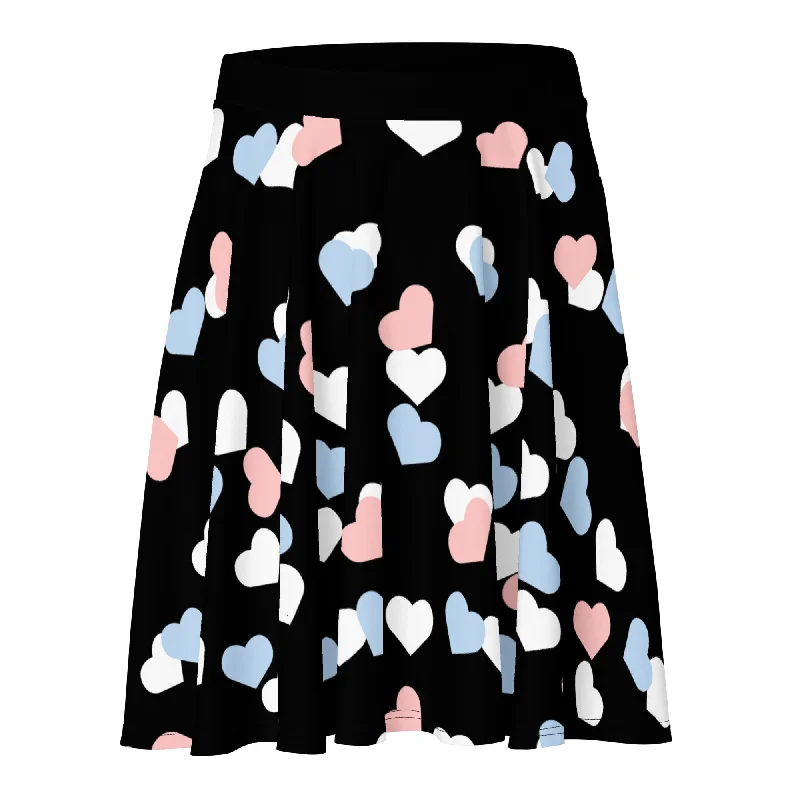 Transgender Trans Pride Skater Skirt - Hearts