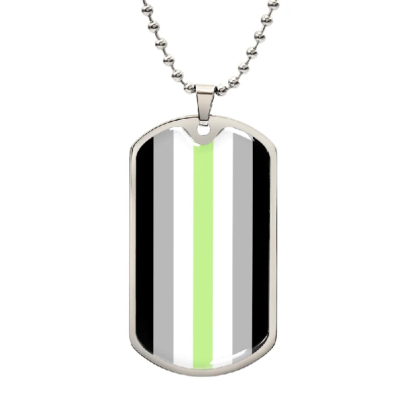 Agender Pride Military Dog Tag Necklace