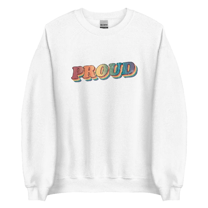 Hoodies with rainbow stripes and love messages--Retro Proud Unisex Sweatshirt