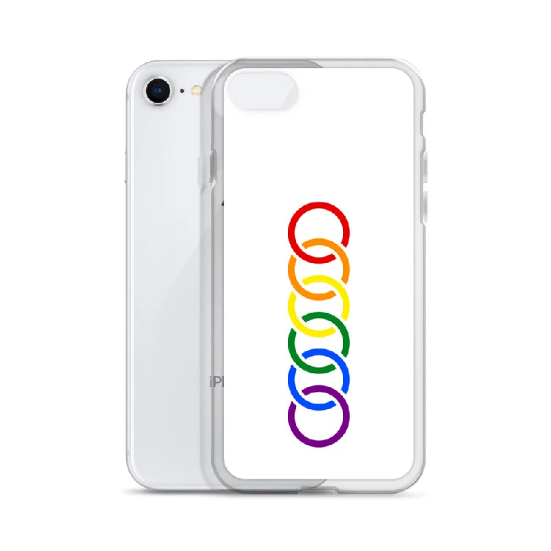 Gay Pride Rainbow Vertical Circles LGBTQ+ iPhone Case