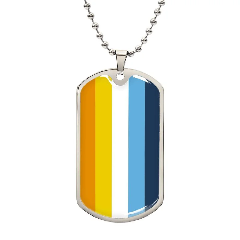 Aroace Pride Military Dog Tag Necklace