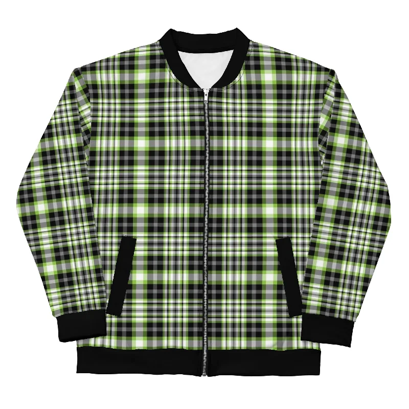 Agender Pride Bomber Jacket Coat in Plaid