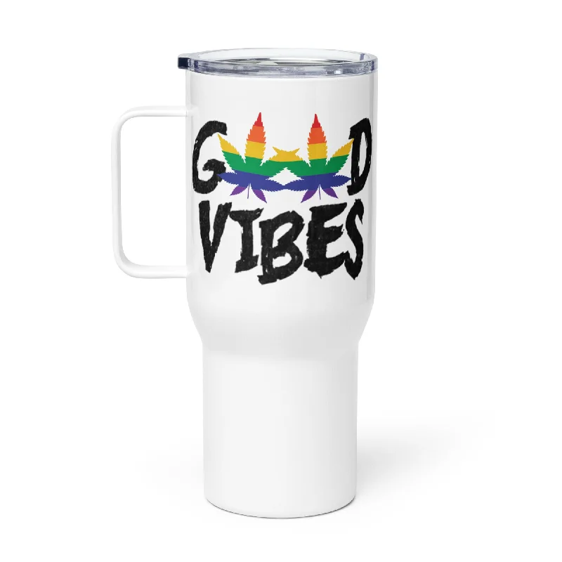 LGBTQ Good Vibes Travel Mug with Handle