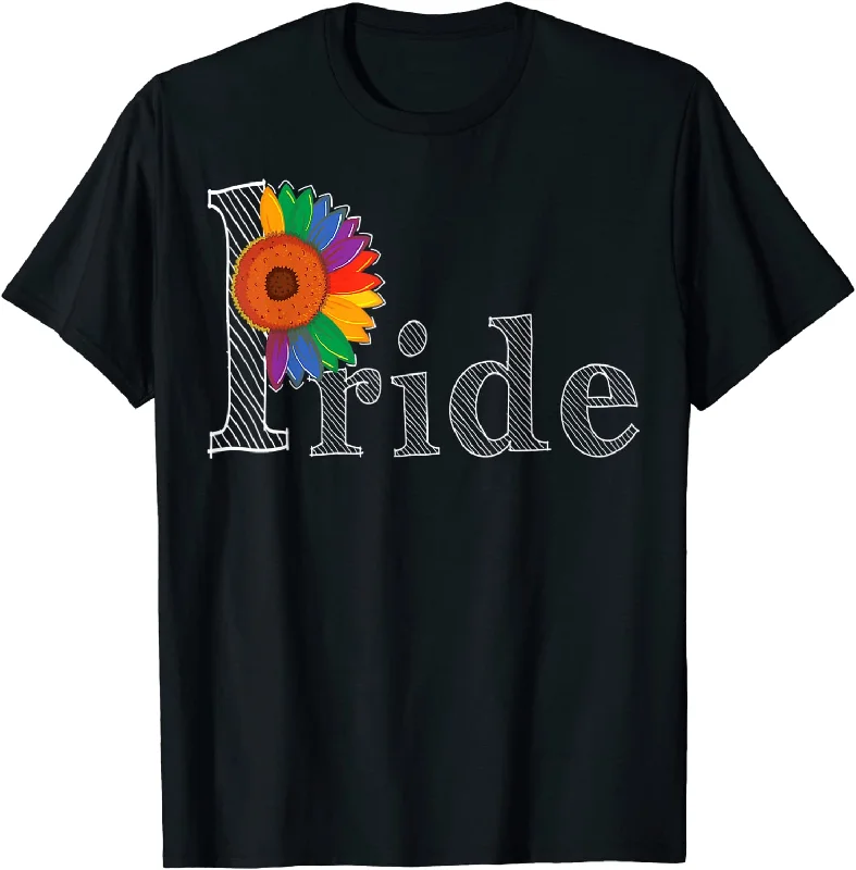 Pride T Shirt, Rainbow Sunflower Gay Pride LGBTQ Shirt, LGBT Pride Month T Shirt