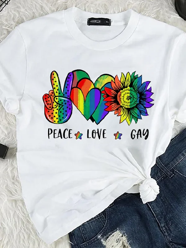 Gay Pride Shirts, Lgbt Pride Painting T Shirt Rainbow Heart Sunflower Print, Gift For Gaymer Gay Pride Shirts, Lgbt Pride Painting T Shirt Rainbow Heart Sunflower Print, Gift For Gaymer