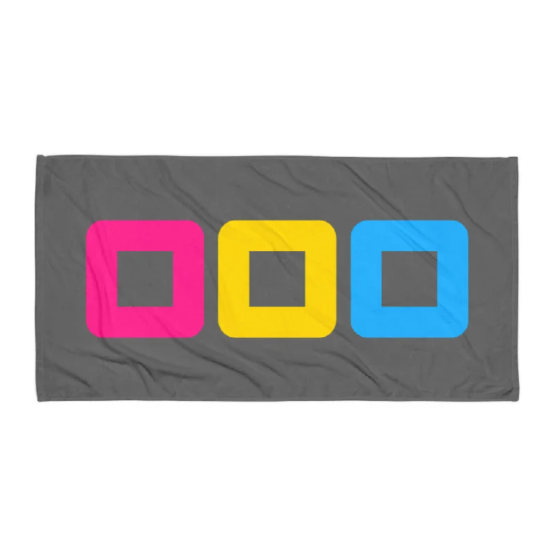 Pansexual Pride Rounded Squares LGBTQ+ Beach Towel