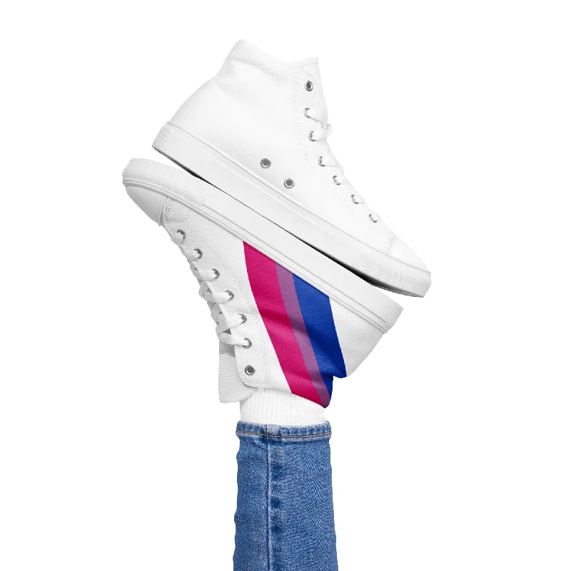 Bisexual Diagonal Flag Colors LGBTQ+ Women’s High Top Canvas Shoes