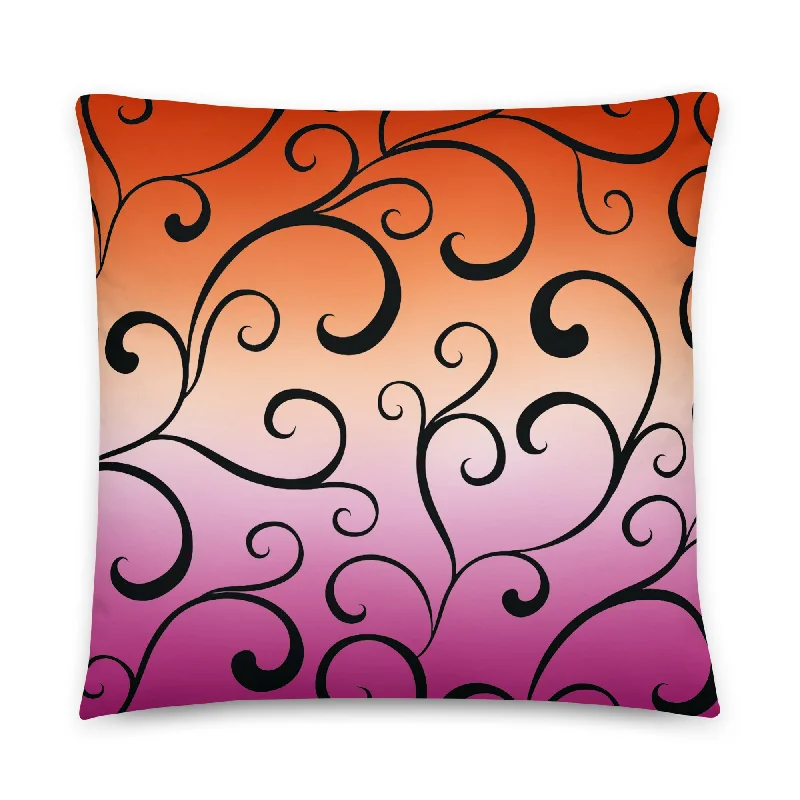 Lesbian Pride Swirl Throw Pillow