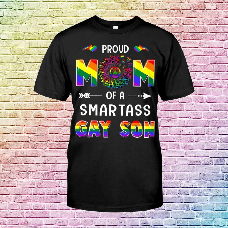 Lesbian Mom T Shirt, Lgbt Proud Mom Of A Smartass Classic T-Shirt, Proud Mom Rainbow Shirt