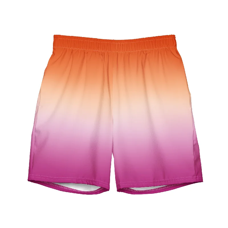 Lesbian Pride Men's Style Swim Trunks Swimsuit - Ombre